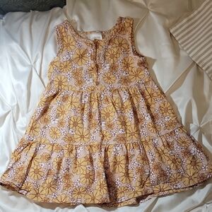 Charming Floral Kids Dress - Pink and Yellow